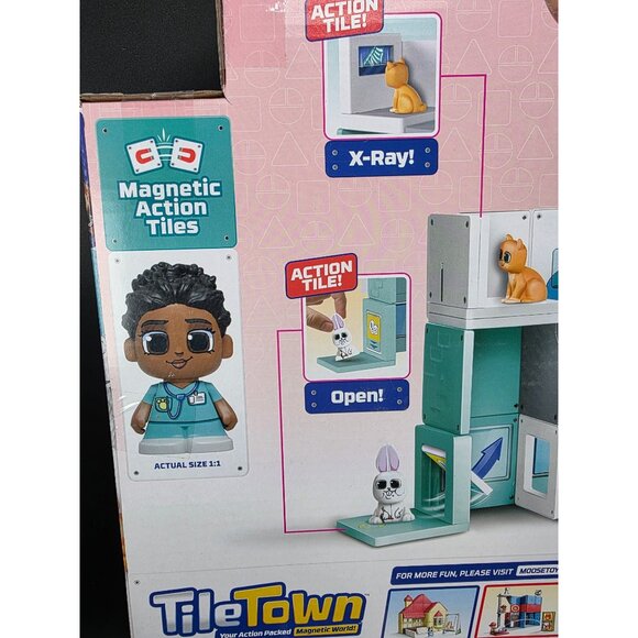 Tiletown Pet Clinic and Rescue Magnetic Tile Set Creative Building Playset - Picture 7 of 9